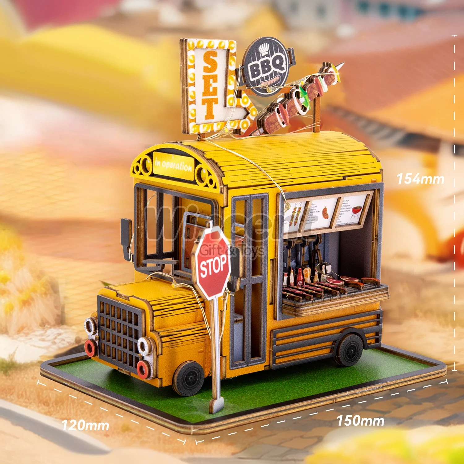 Wincent STEM Toys 3D Wooden Puzzles DG104 DIY Miniature Doll House With LED Light hot selling in girls wooden kids toys