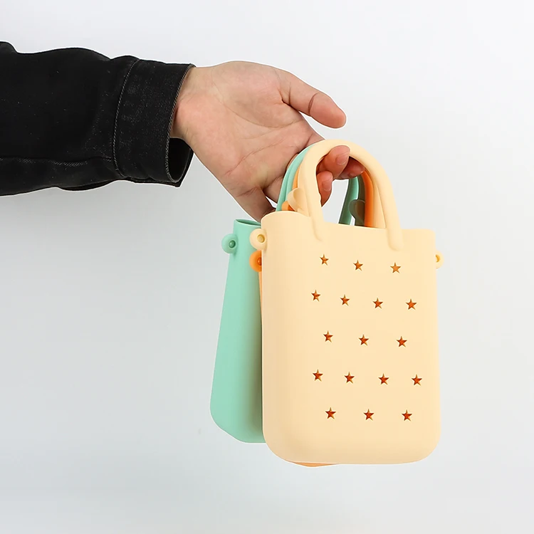 Popular Waterproof Woman Tote Shopping Basket Bags Beach Silicone Bogg Bag Purse Eco Jelly Candy Lady Handbags