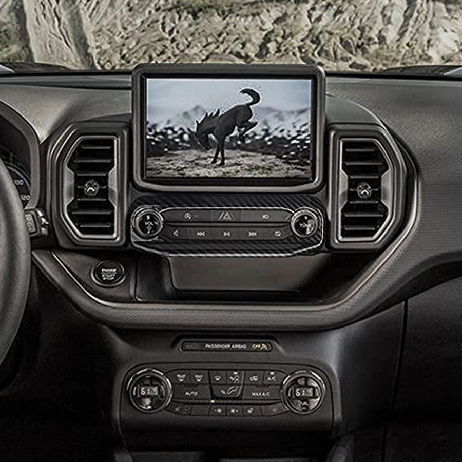 High Quality Black Silver ABS Center Console Decorative Protective Frame Cover Sticker For Bronco Sport 2021