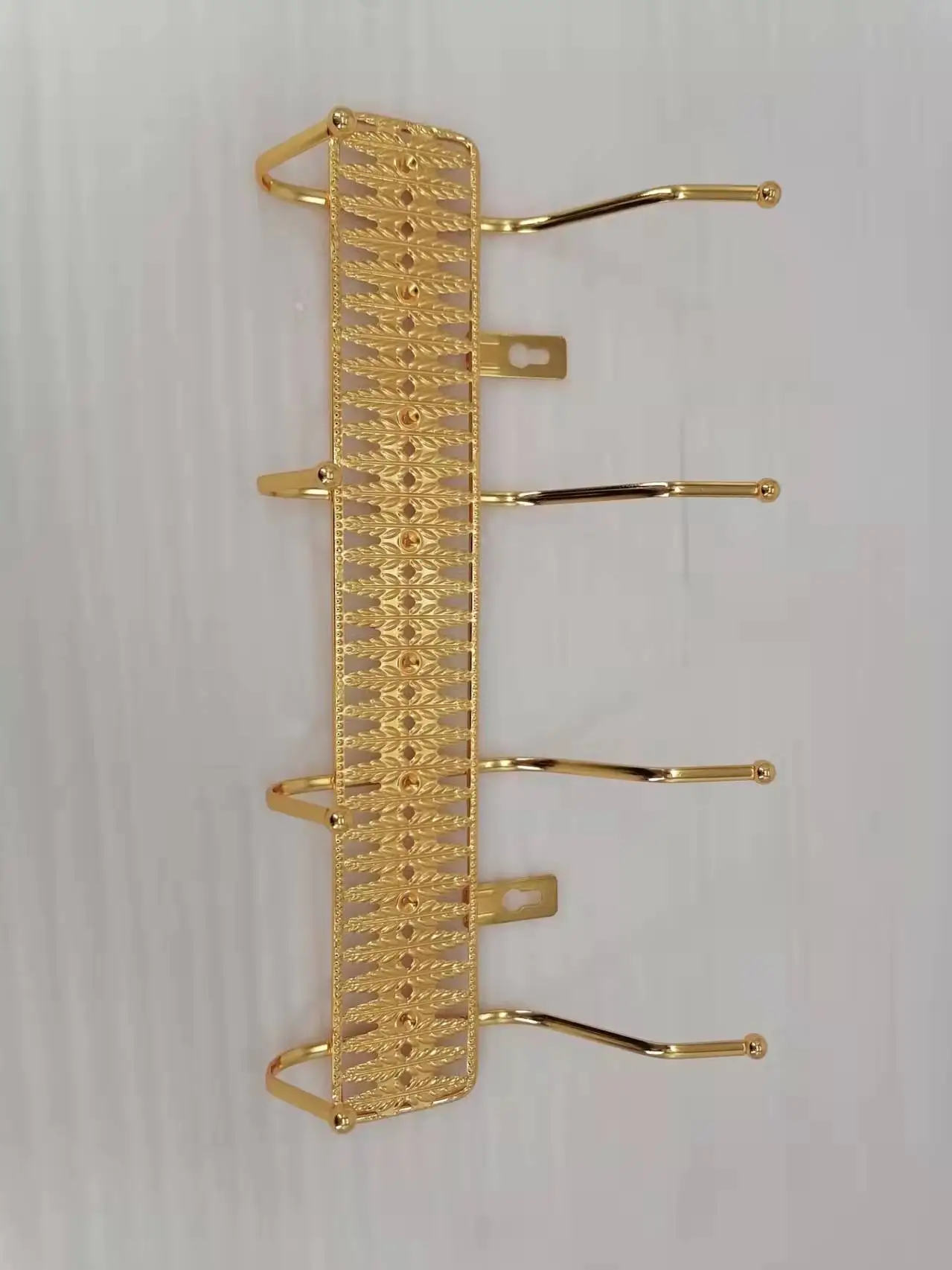 Golden Coat Rack Heavy Duty Wall Mounted Hat Towel Purse Robes Mudroom Bathroom Entryway Stainless Steel Metal Row Hooks