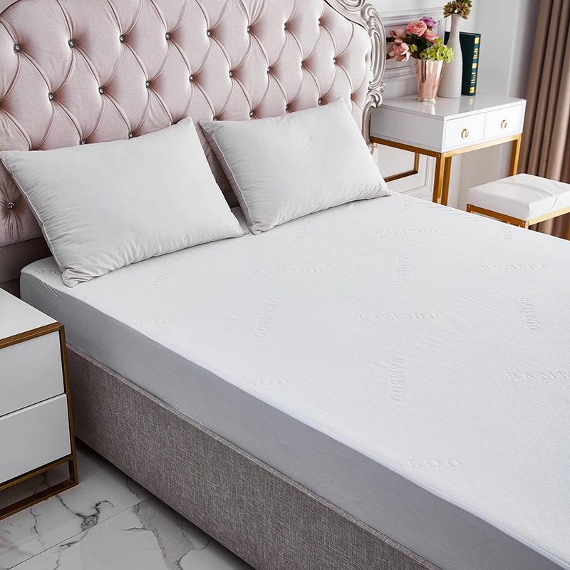 King Size 40% Bamboo 60 % Poly Waterproof jacquard Mattress Protector