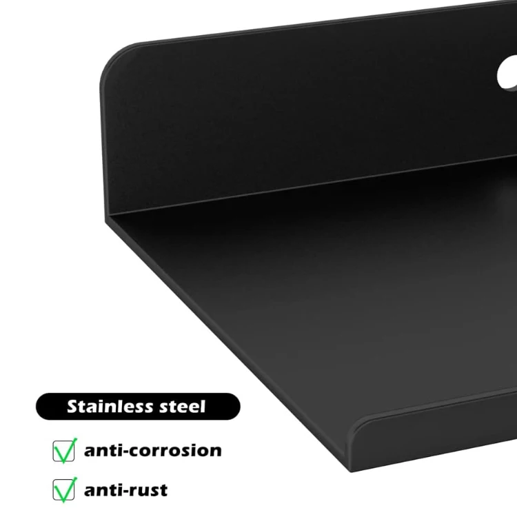 Wall Mount Wall Shelf Bathroom Kitchen Organizer Stainless Steel Metal Floating Shelf Storage Shelf