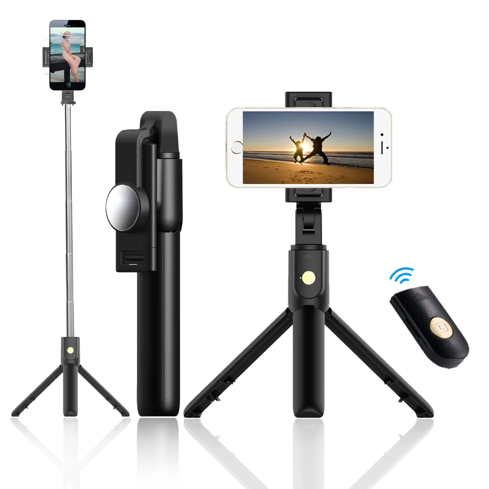 Genuine K10 Mini portable selfie stick retractable selfie stick suitable for live shooting camera phone selfie stick tripod