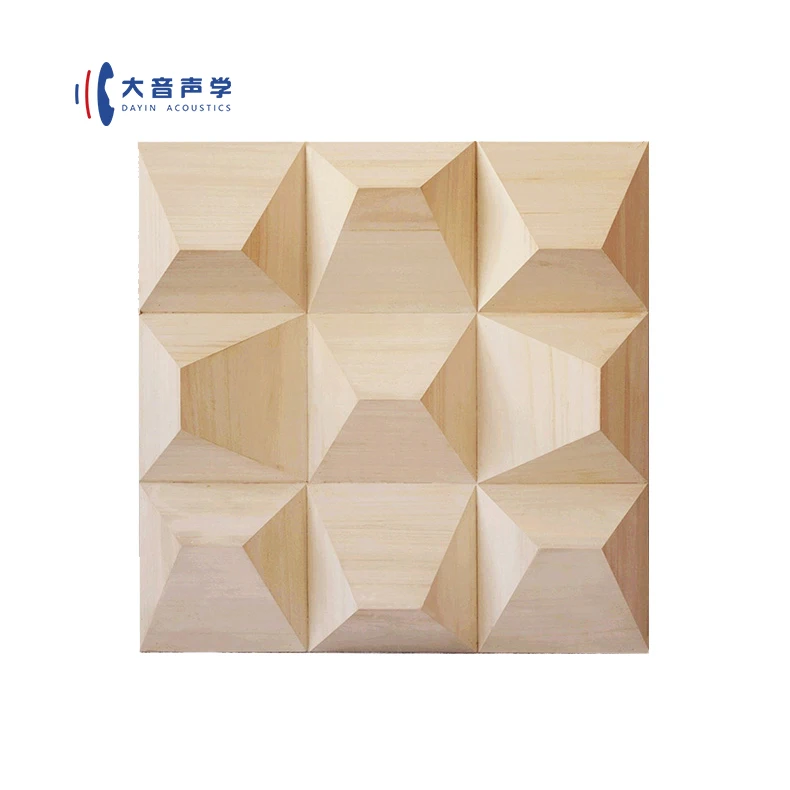Diy 3D Triangle Wooden Wall Ceiling Sound Proof Sound Wood Acoustic Panel Acoustic Diffuser