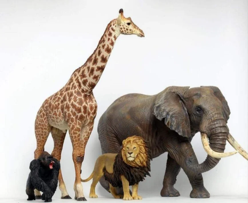 Life size resin sculpture statue artificial Jungle safari animal Elephants tigers zebras giraffes props party decorations