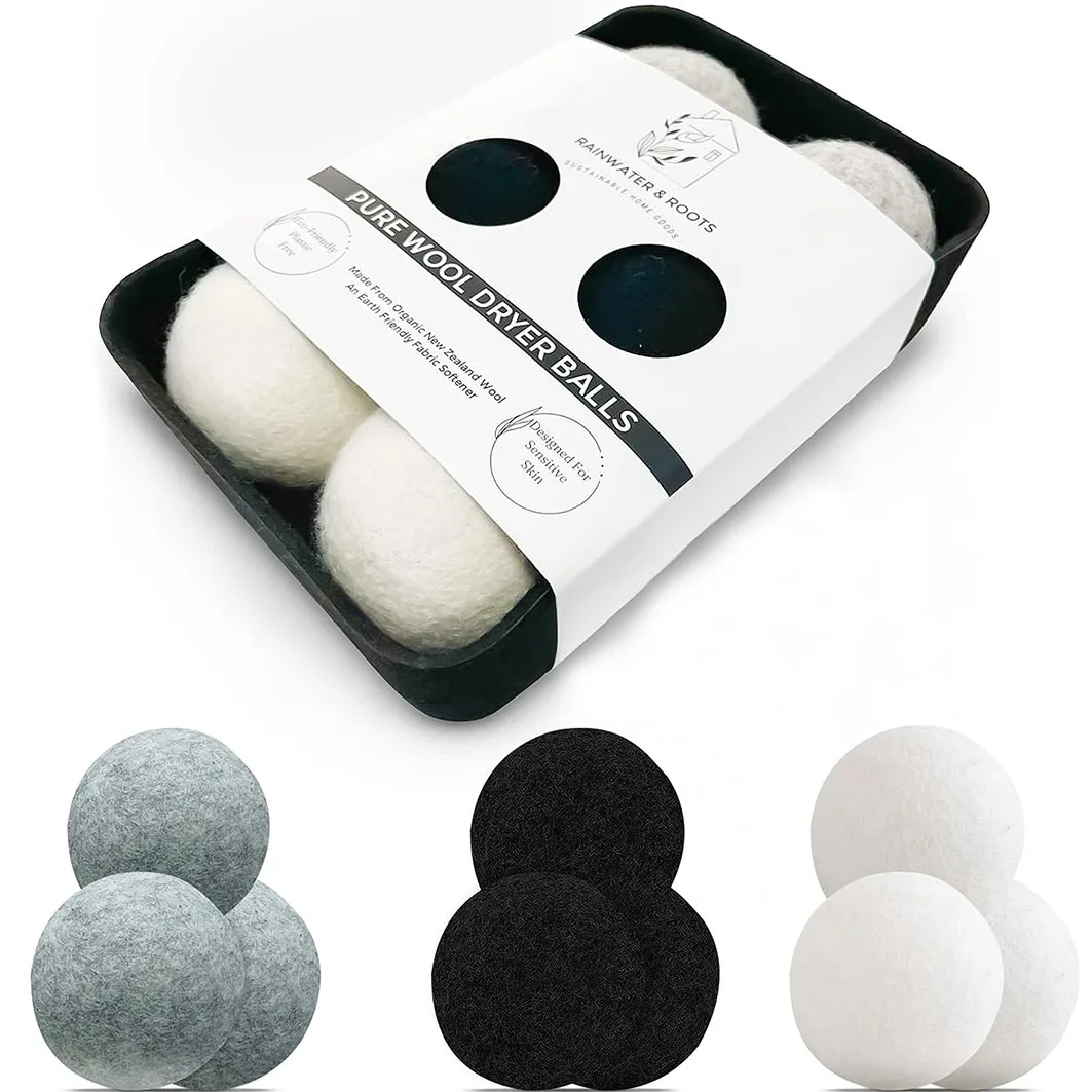 best selling products 2023 good sales in USA organic merino handmade natural wool laundry dryer balls 8.5CM  6 pc hot sale on TV