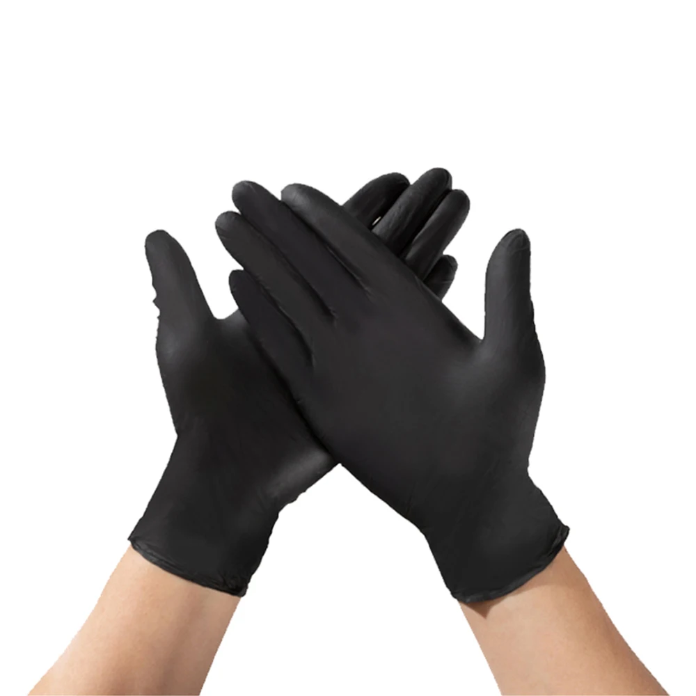 Black Nitrile Glove Box Extra Strong for Car Wash Pack of 100 Custom Pure Nitrile Gloves with Diamond Print Grip  Nitrile Glove
