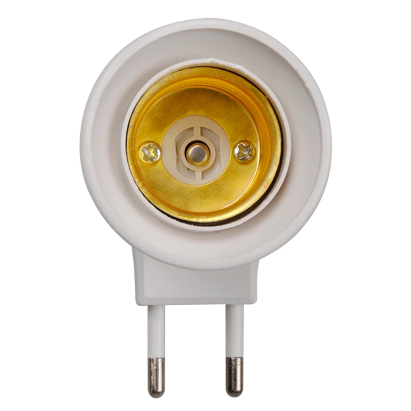 
E27 Lamp Base E27 LED Light Male Socket to EU Type Plug Adapter Converter for Bulb Holder with ON/OFF Button 