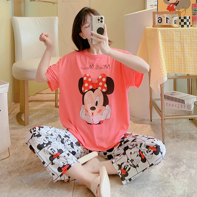 Wholesale Cheap Summer Homewear Women Pajama Pijama Mujer Nightwear Soft Loungewear Pyjama Short Sleeve Two Piece Sleepwear Set