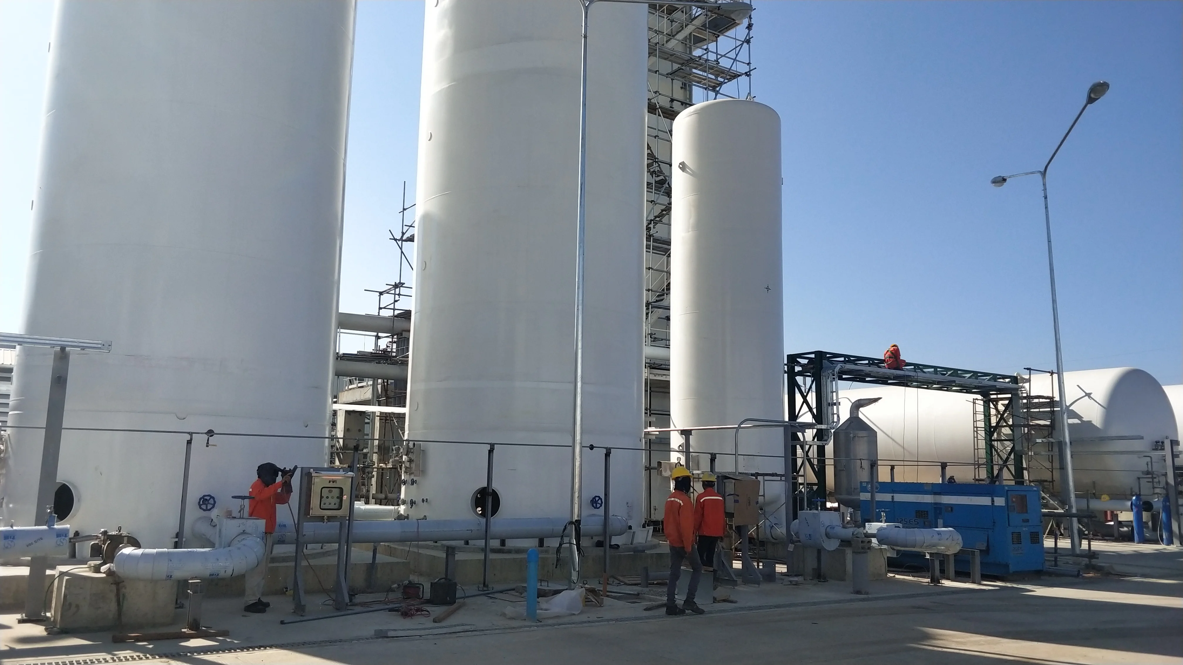 On site cryogenic air separation unit ASU for Oxygen Nitrogen Argon
