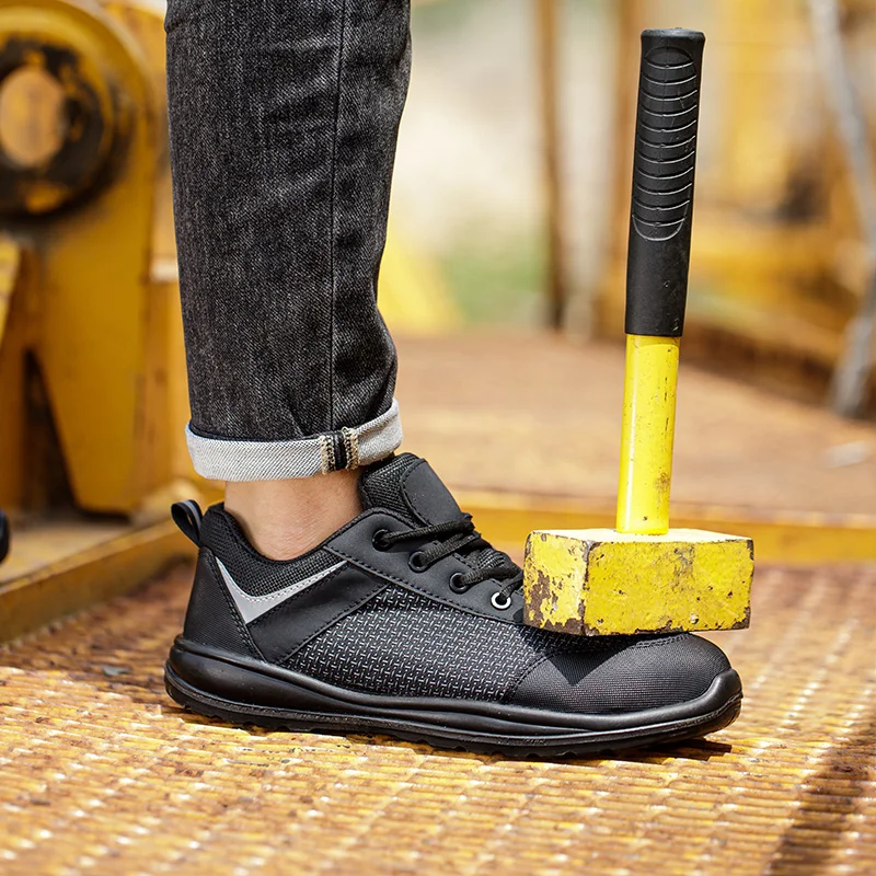 Lightweight waterproof steel toe puncture proof men safety shoes breathable work shoes