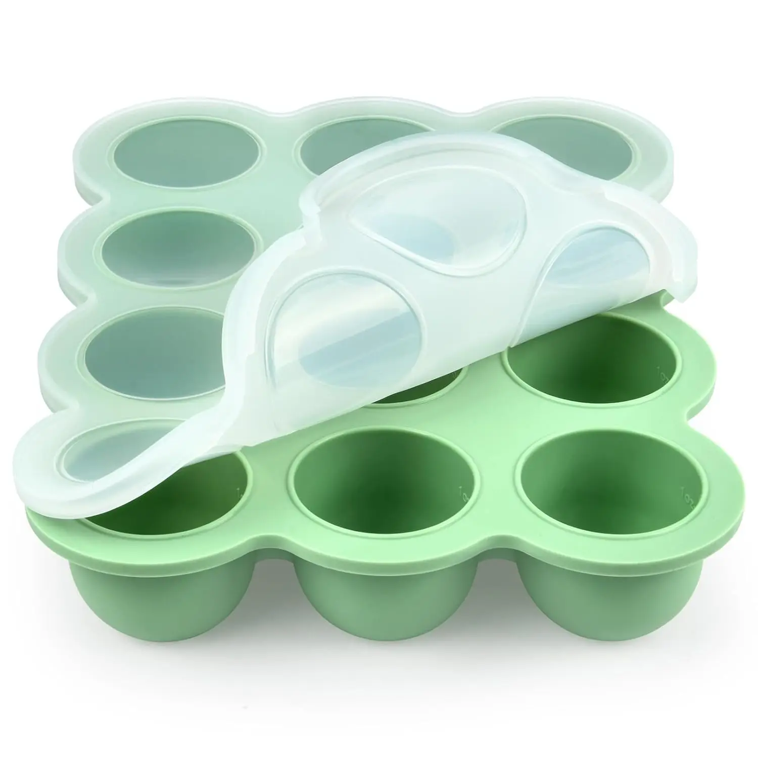 Baby Food Storage Container,12 Cup Silicone Baby Food Freezer Tray with Transparent Cover, Food Grade Silicone