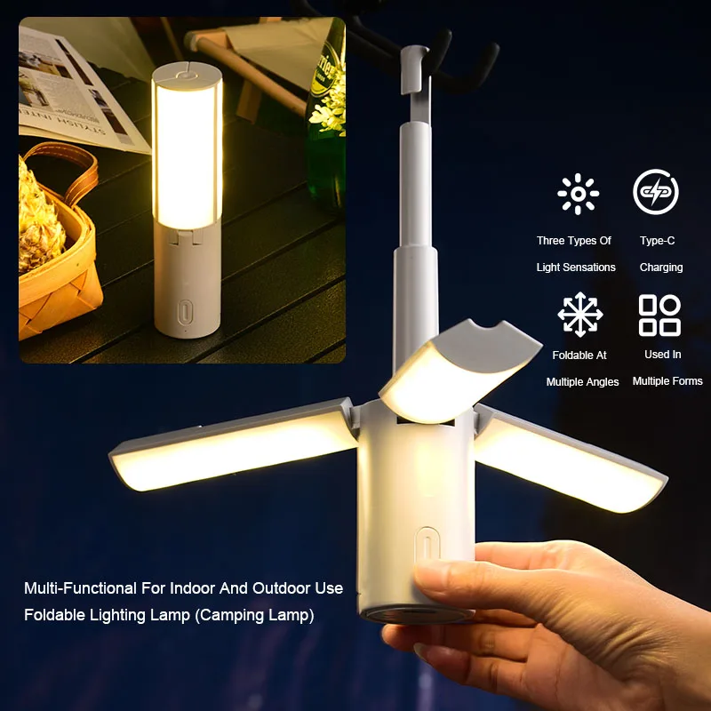 Dual-Use Outdoor Traventine Light Portable Usb Hanging Flashlight Emergency Outdoor Led Lights Rechargeable Outdoor Light