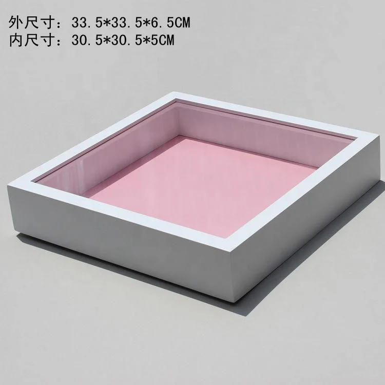 Classic 10x10 white custom large wood 3D art deep box photo frame shadow boxpicture frames for home decor