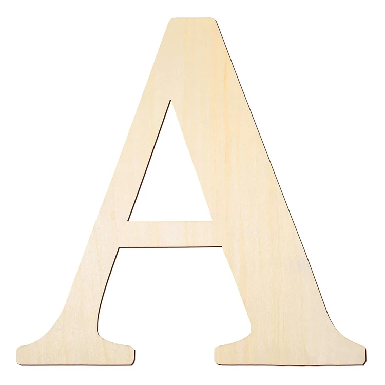 Home Decoration A-Z Wooden Alphabet Numbers Marks DIY Crafts 12' Unfinished Blank Wooden Letters Signs Wall Decor