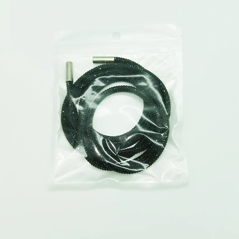 Shinny 2mm Diamond Strip String Cord With Metal Tip Stopper Hoodie Drawstring Bling Crystal Shoelace Rhinestone Rope 6mm