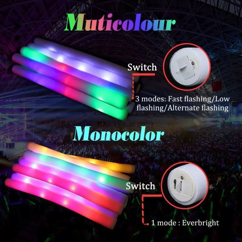 Wholesale Custom Festival Baton Flash Led Foam Glow Sticks With Logo Glow Drum Stick