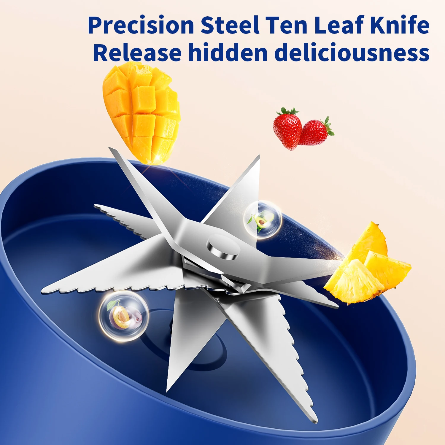 New 900ml 10 Blades Mini Electric Portable USB  Rechargeable Blender Juicer Travel Fruit Orange Juice Extractor Popular Machine