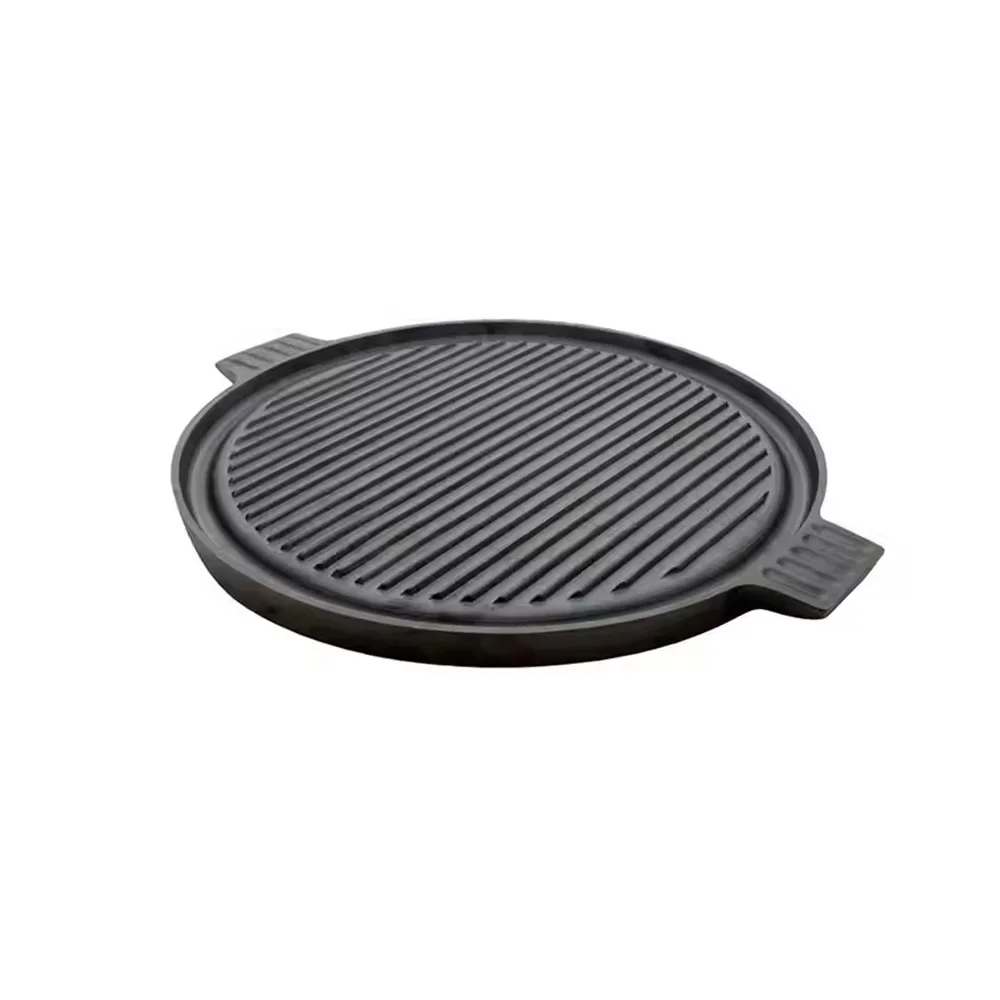 Reversible round Cast Iron BBQ Grill Griddle Double Grill Pan Induction Cooker Applicable Korean Style Roasting Pans