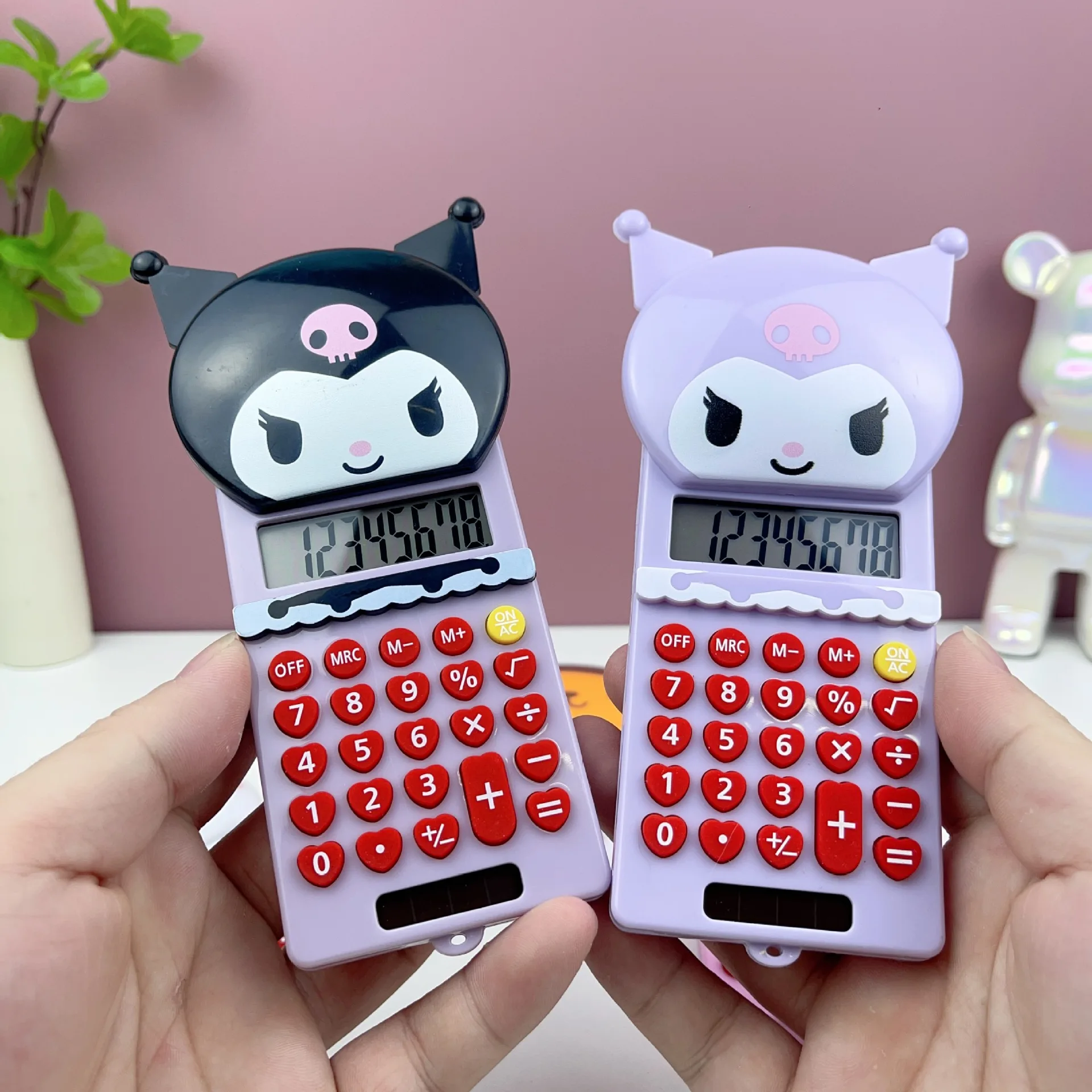 Kawaii Creative Sanlio Kitty Cat Calculator for Students Stationery Prizes Lovely Cartoon Hello KT Calculator