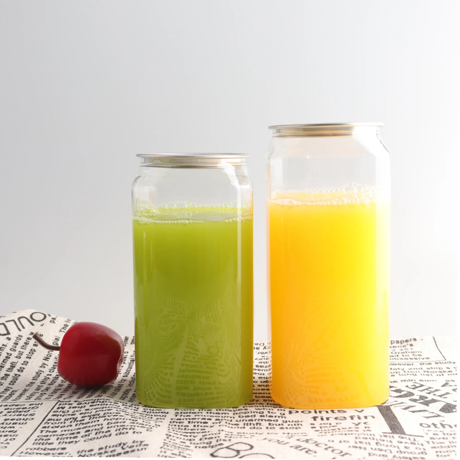 250 350 500ML Food Grade Plastic PET Beverage Pull Ring Pop Top Square Shaped Can Container for Cola Juice Milk Coffee Packaging