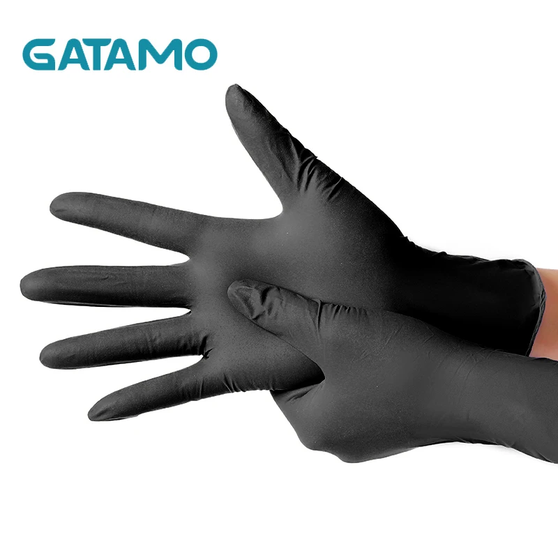 C58 GATAMO Tatoo Powder Free Black 100% Pure Nitrile Gloves gloves