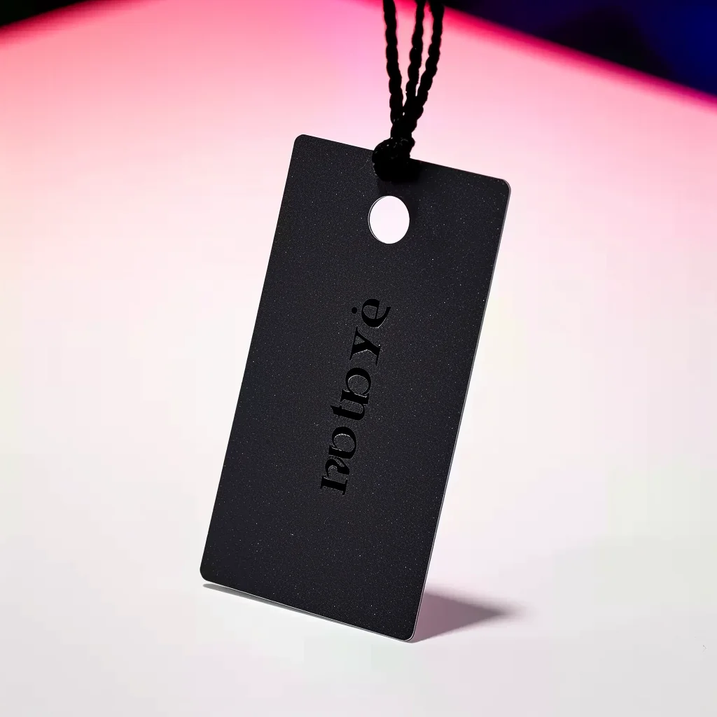 Custom Single Color Hangtag Labels Clothing Hang Tags Black Rectangle Hang Tags Printing Brand Logo on Bags