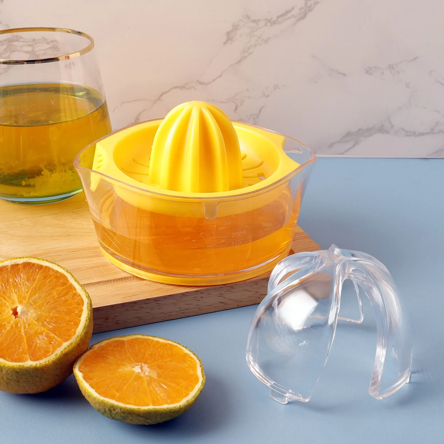 Kitchen multi-function plastic handheld hand operated press citrus fruit lemon juice orange manual juicer extractor