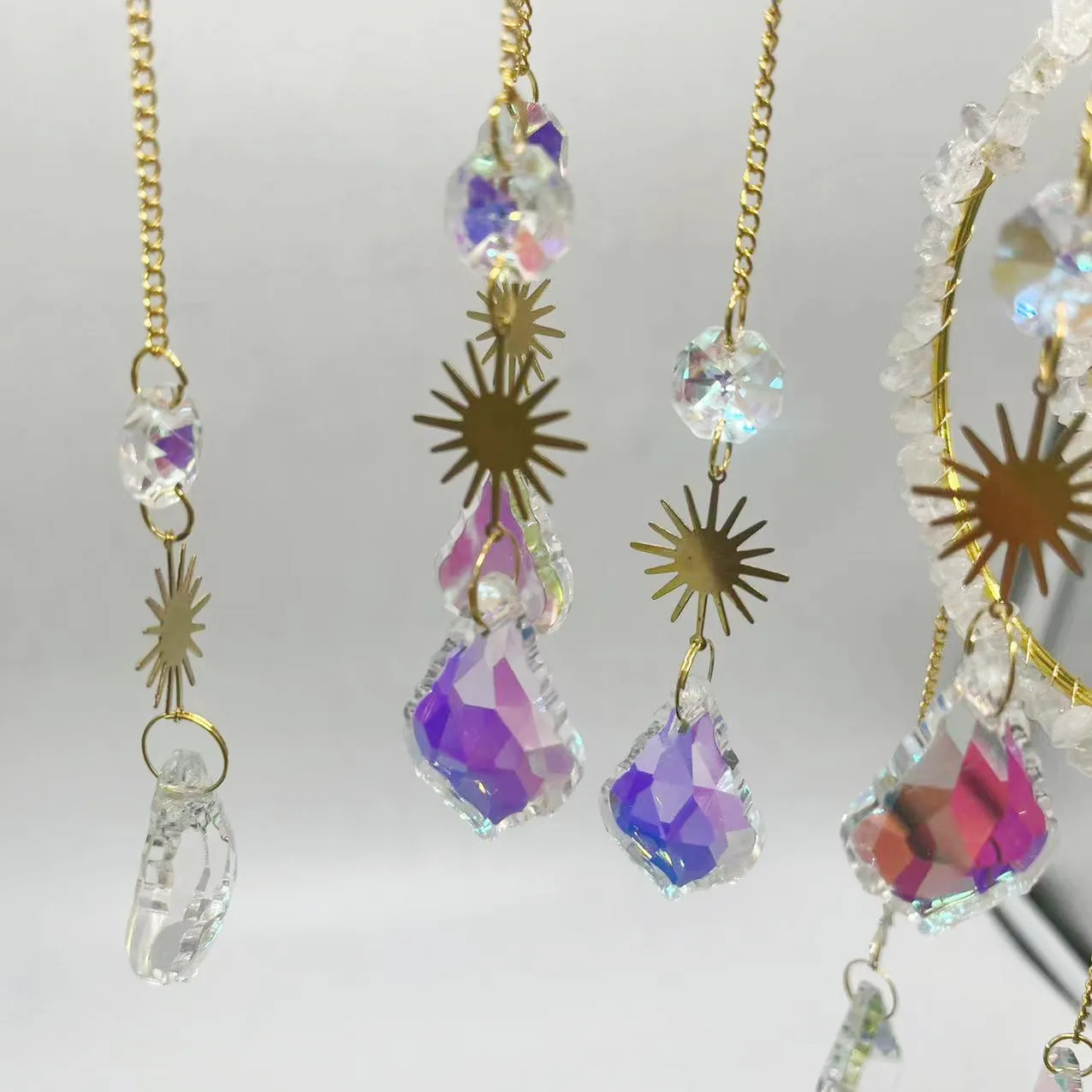 Hanging K9 Crystal Sun Catcher Moon Crystal Suncatche Wind Chime Crystal Wind Chime Sun Catcher