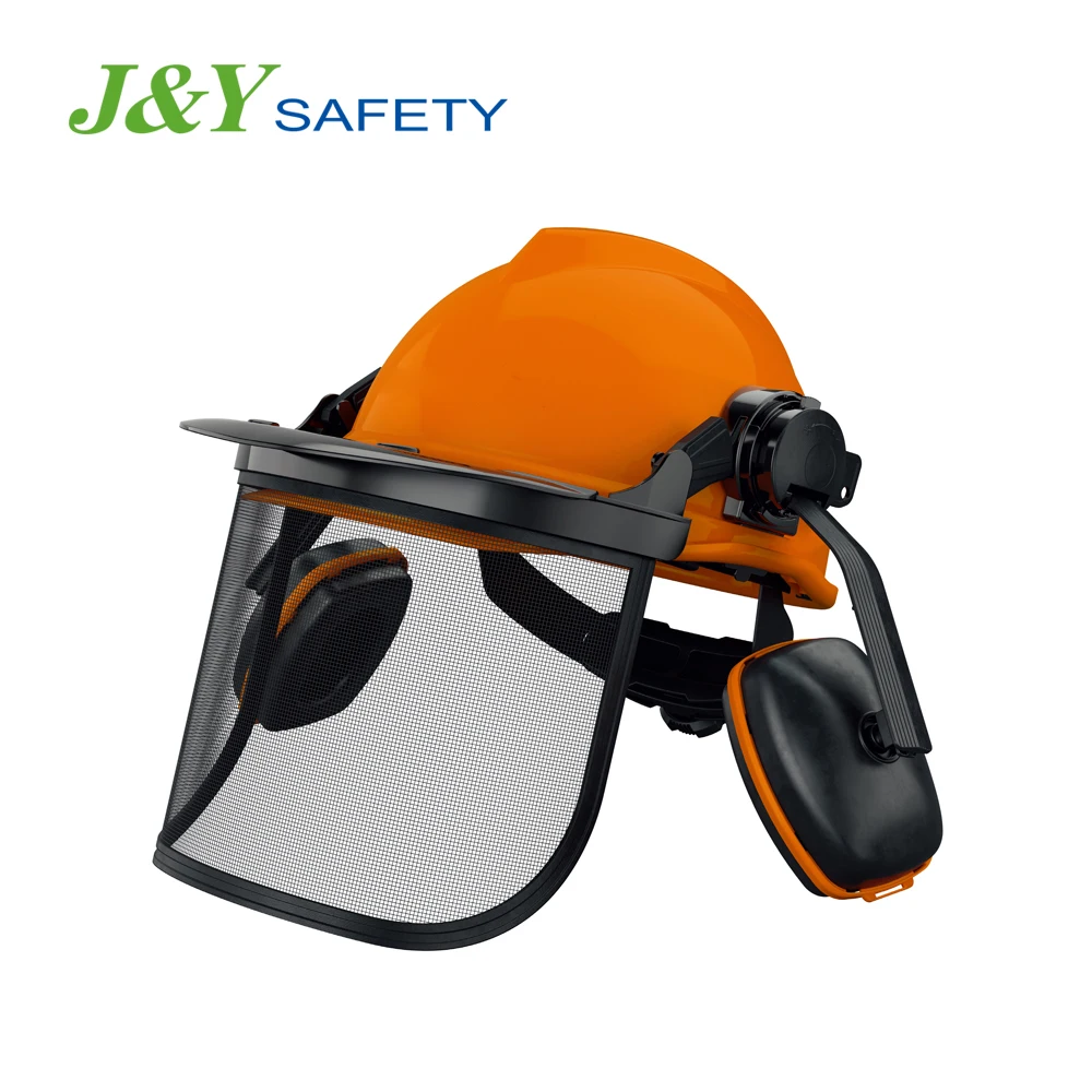 Forestry safety helmets with protective covers and earmuffs, industrial safety helmets with protective covers