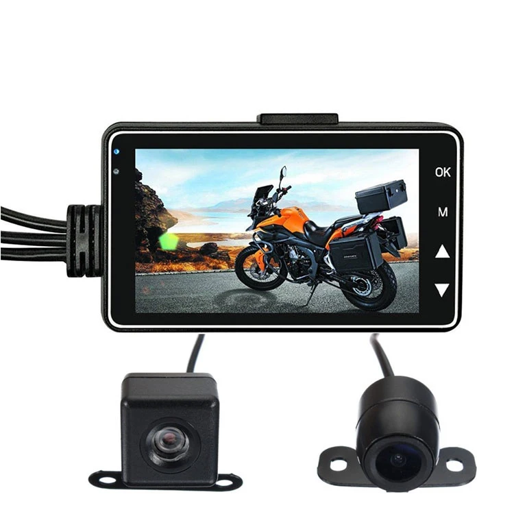 3 дюйма 720p мотоцикл dash cam 2 канала dvr