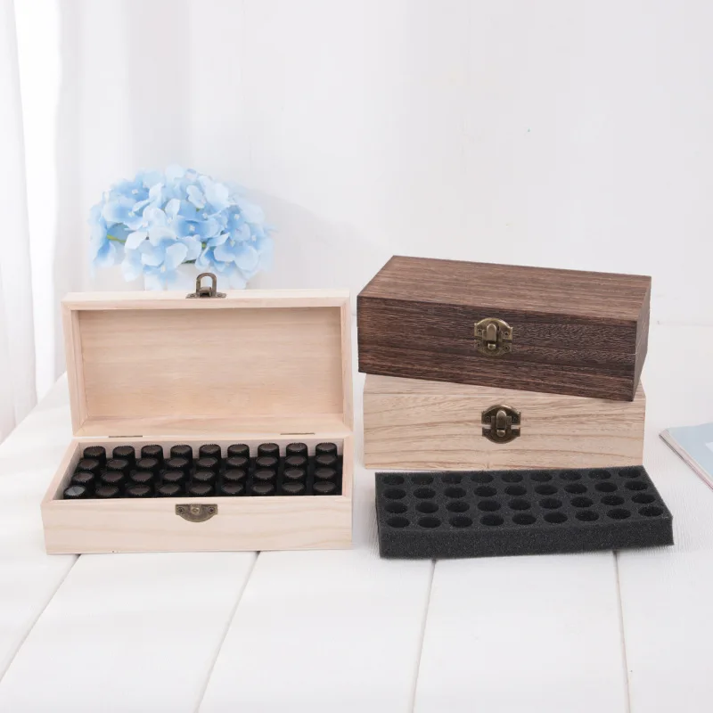 Essential Oil Storage Box Case Wooden Essential Oil Organizer 36 Slots For Essentials Oil Bottle