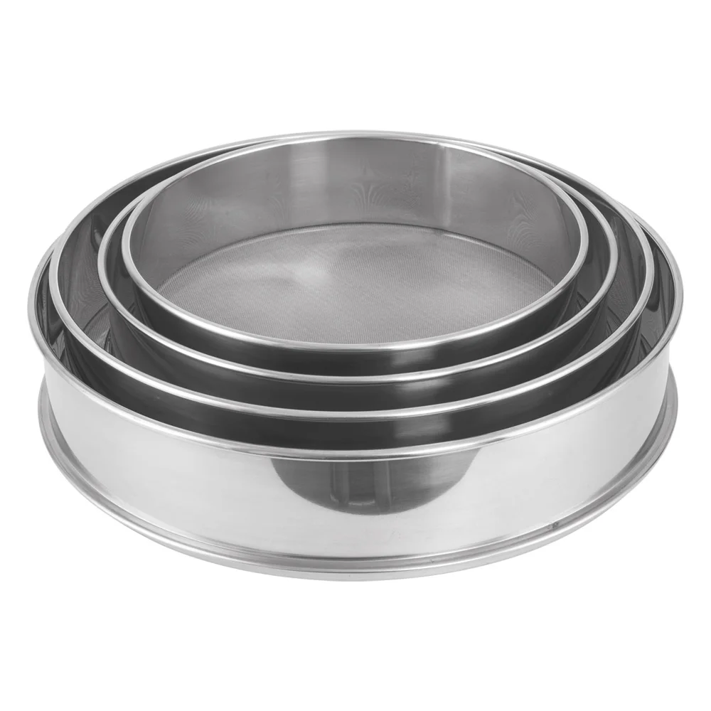 Stainless Steel Fine Mesh round Sifter Baking Flour Sieve with Different Holes for Soil Colanders & Strainers