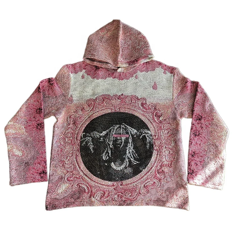 Custom Design Women Tapestry Hoodie Sweater Blanket hoodi Sweater Jumper tricot culture Knit Crop top tapestri sweater