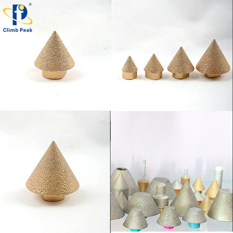 M14 Adapter Cone Shape Vacuum Brazed Diamond Core Drill Bit Bevel Edge Milling Tool for Marble Granite Tile Porcelain