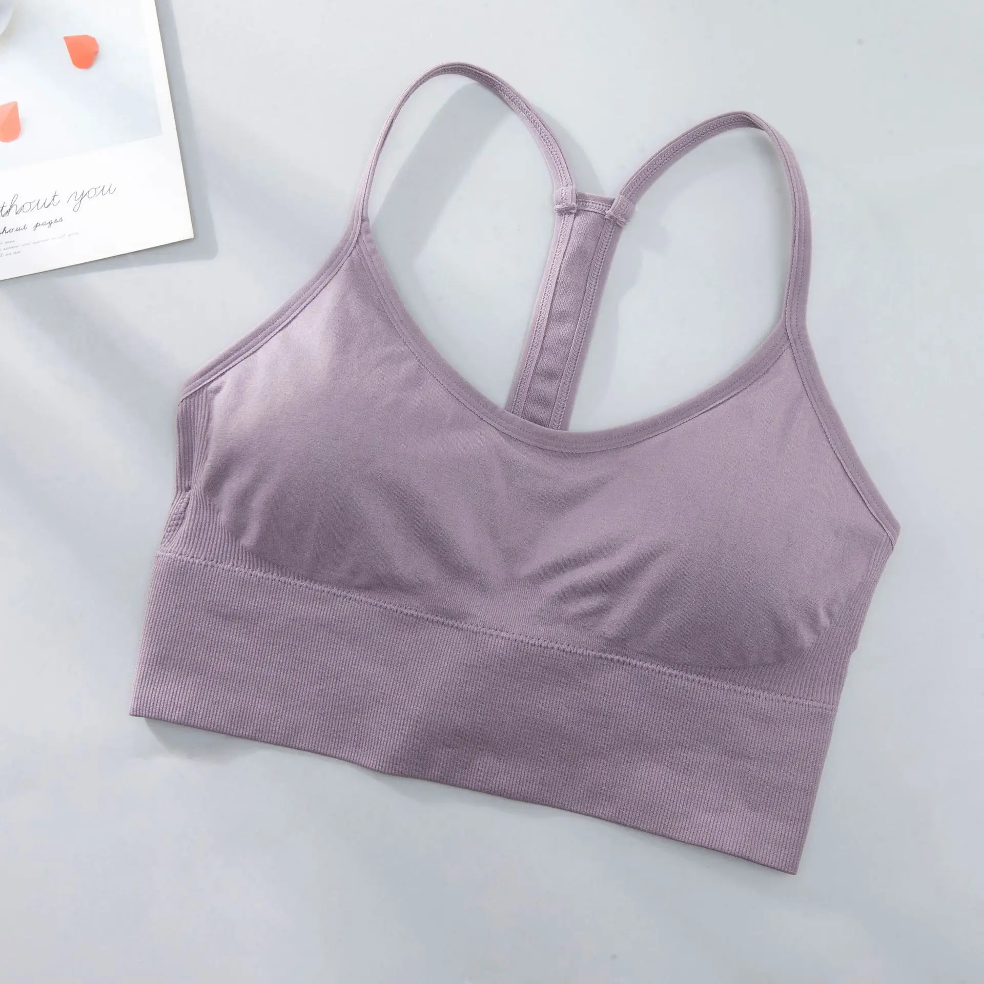 Best Seller High Quality Open Hot Sexy Girl Bra Custom Blank Nude Gym Vest Wireless Sports Bra Fitness Gym Workout Yoga