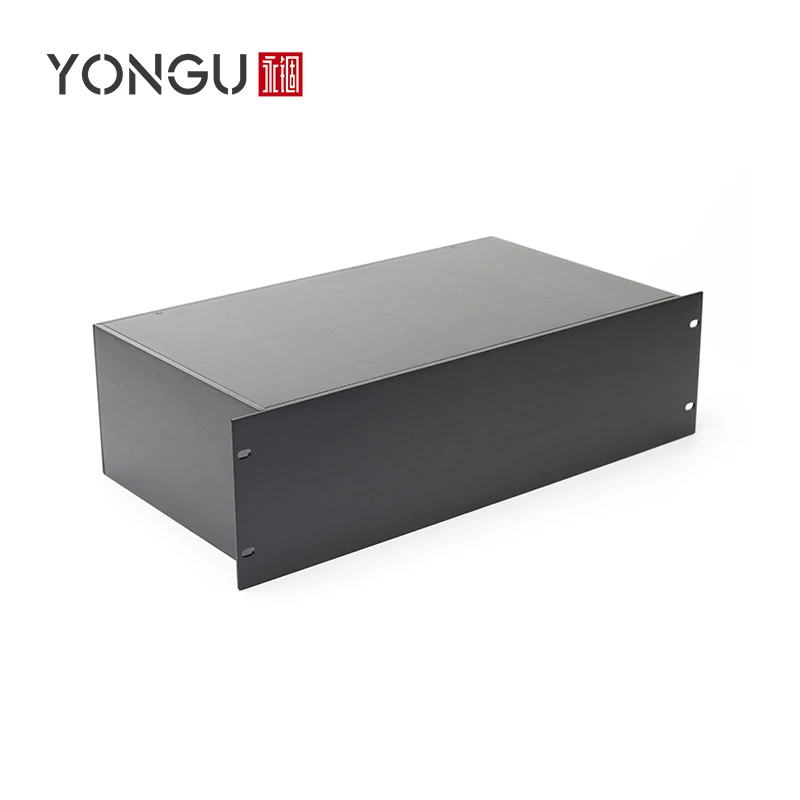 Yonggu Custom 19inch Audio Amplifier Bluetooth Case Sandblast Anodized Aluminum Cabinet Enclosure 4U Server Rack Mount Chassis