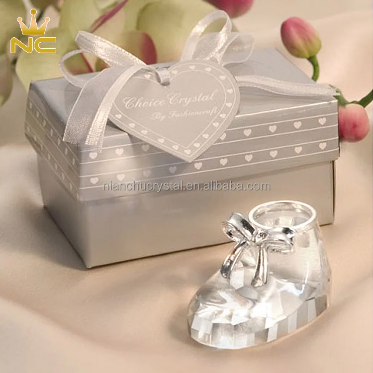 Clear Crystal Baby Shoes For Baptism Souvenir Favors Baby Shower Gifts For Guests