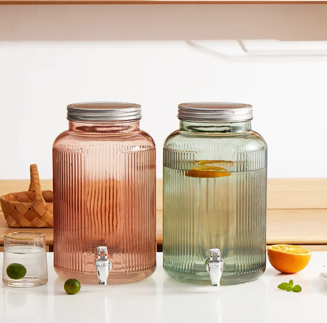 heat-resistant glass barrel wine glass bottle lead-free wine bottle with faucet wine jar