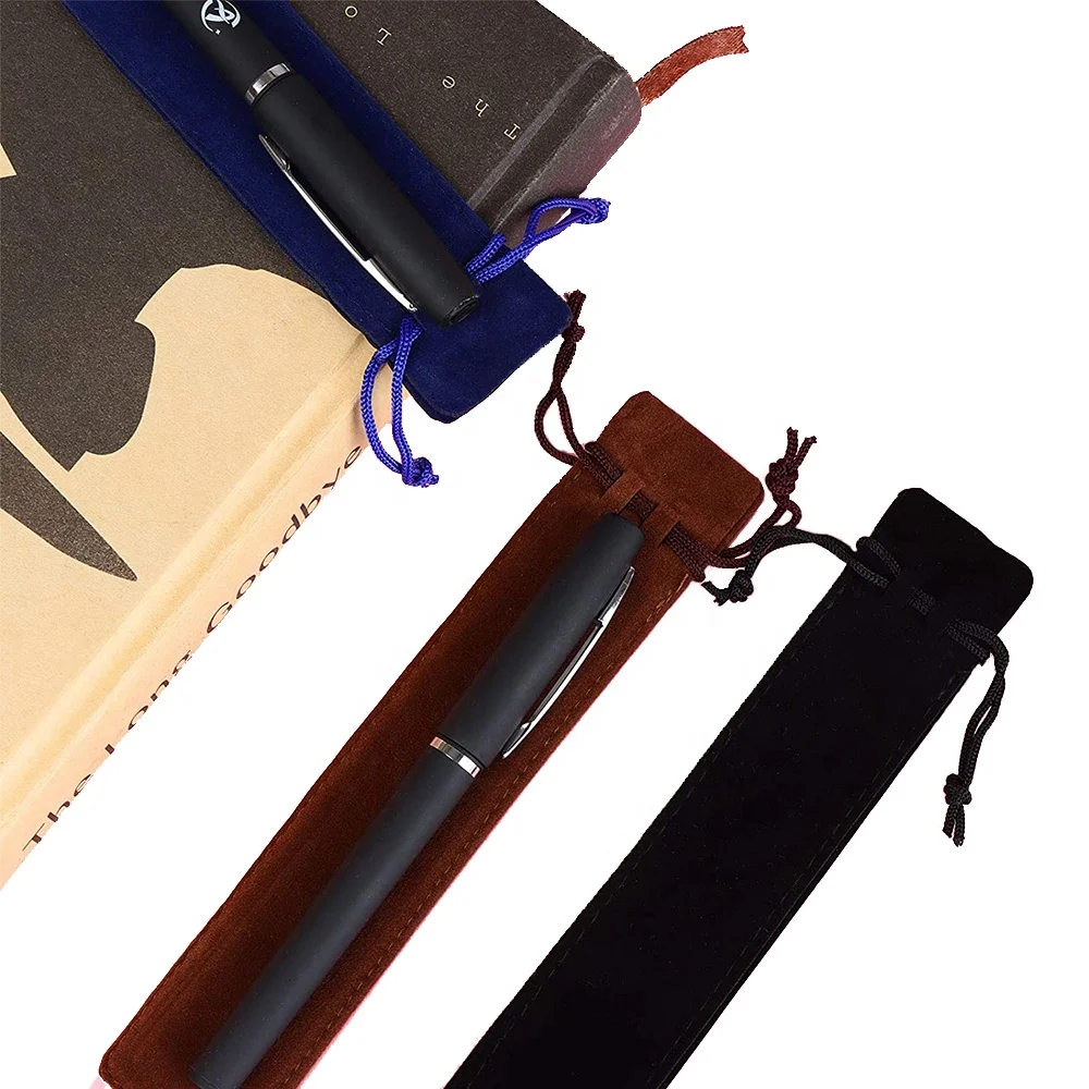 Custom black velvet drawstring bag wholesale gift lash, pen velvet pouch