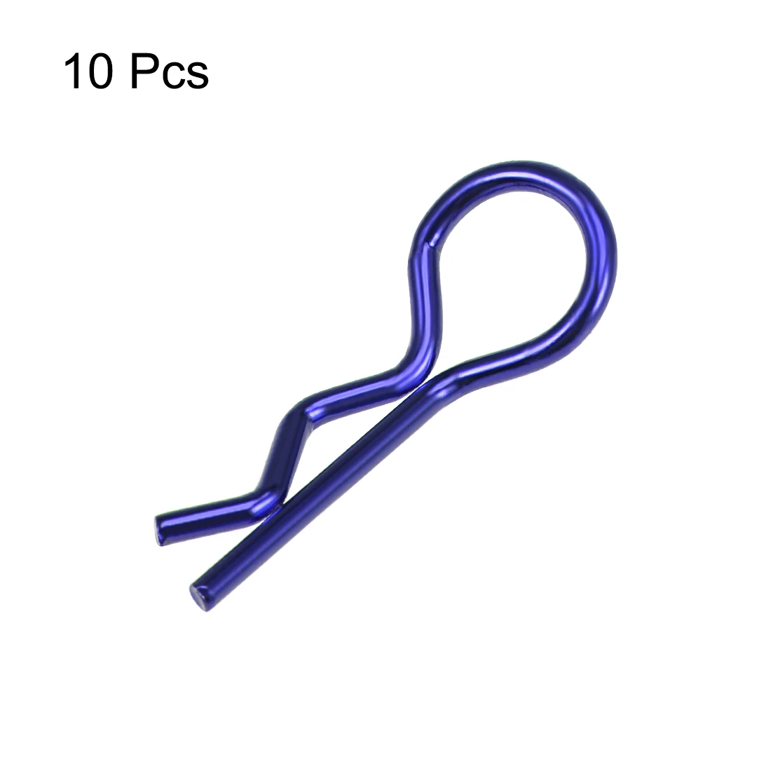 10pcs R Clips 1/10 Bent Springy R Pins for RC Car Truck Crawler Buggy Blue