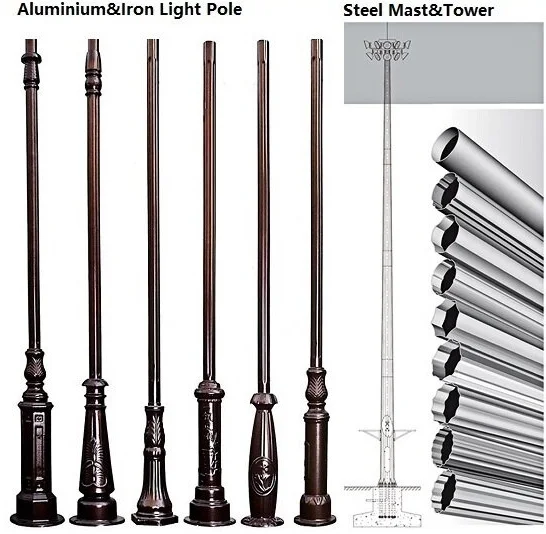 Cheap price steel poles  4m 5m 6m 7m 8m 9m 10m 12m octagonal street light poles Lamp  Poles Galvanized