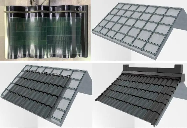 Decking Hantile 30w Cigs Thin Film Photovoltaic Power Generates Double Glass Shingle Panel Bipv Solar Roof Tiles Package