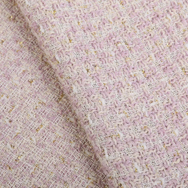 Wholesale Colorful Metallic Polyester, customized Stretchy Plaid Check Woven Woolen Yarn Dyed Tweed Fabric For Winter Coats/