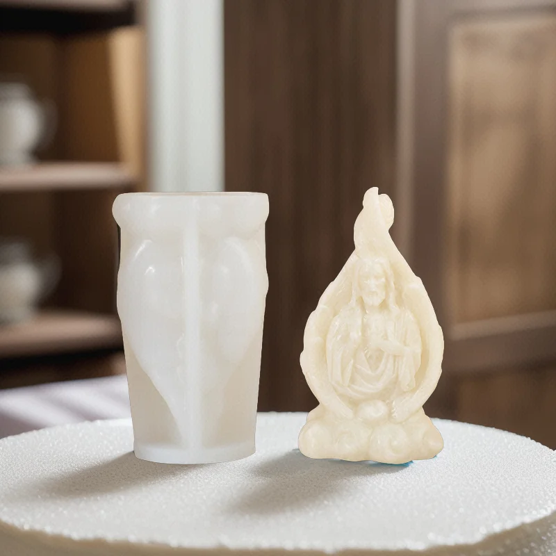 DUMO Virgin Jesus Family Silicone Cake Tools  DIY Religion Gift Christian Jesus Trophy  Holy Scented Candles Mold Candle Making