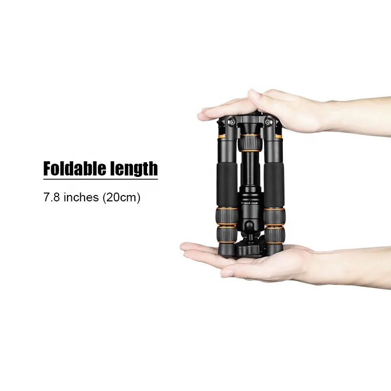 CAME-TV Portable Mini Aluminum Tripod with Ball Head 7.8 Inches for shooting from a tabletop or on the ground