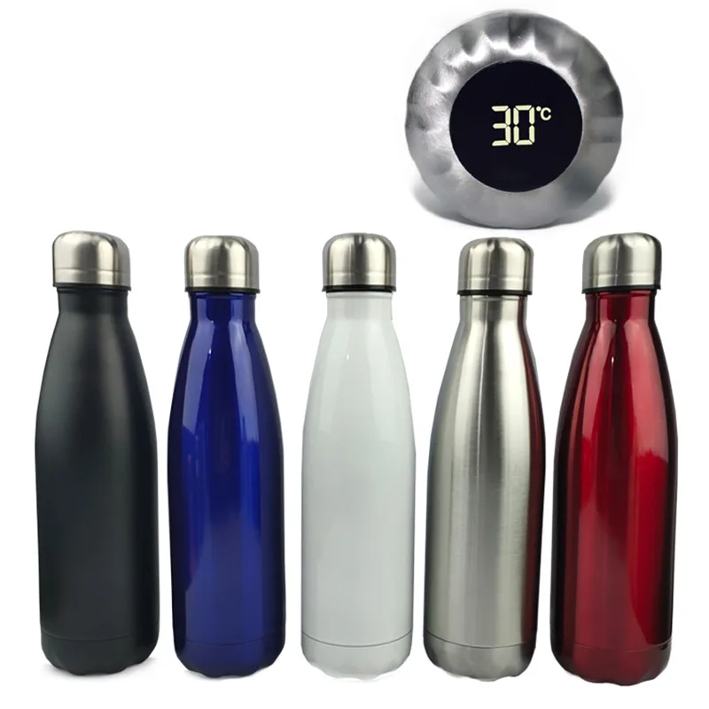 Low MOQ Vacuum Smart Reminder Thermos Flask Led Digital Temperature Display Stainless Steel Insulated Smart Water Bottles