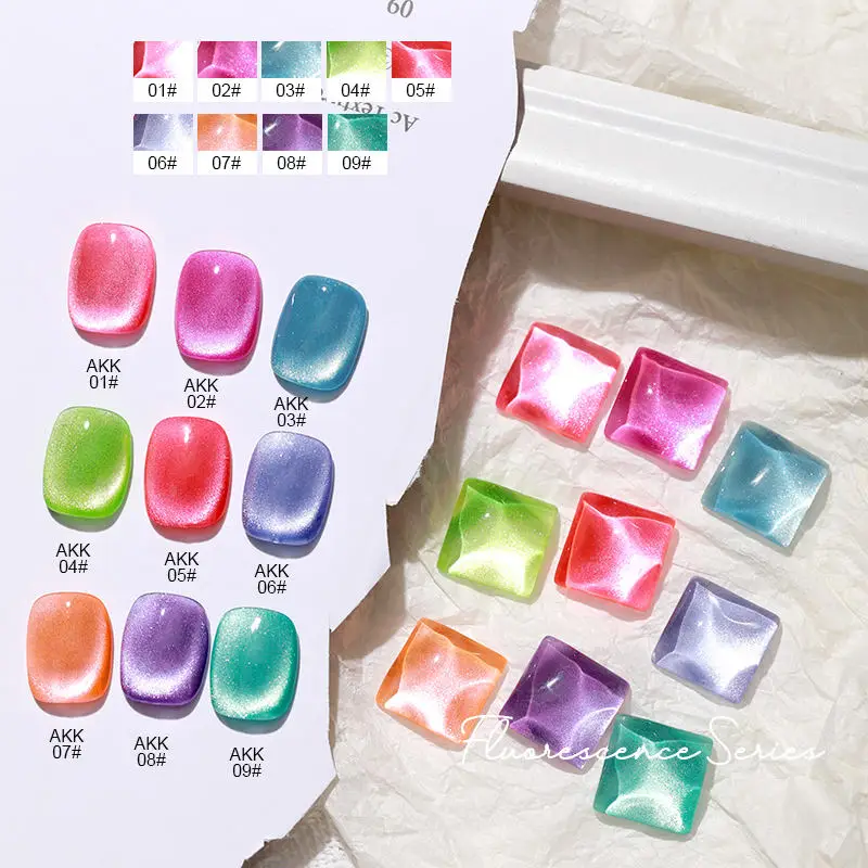 AS 15MI cat eye gel polish magnetic 9colour Semi permanent varnish Custom logo Holographic cat eye nail polish