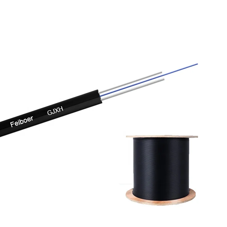 G657a2 Lszh Self Supported fiberhome figure 8 optical fiber drop cable round FTTH 4 core  6 core fiber drop cable outdoor indoor