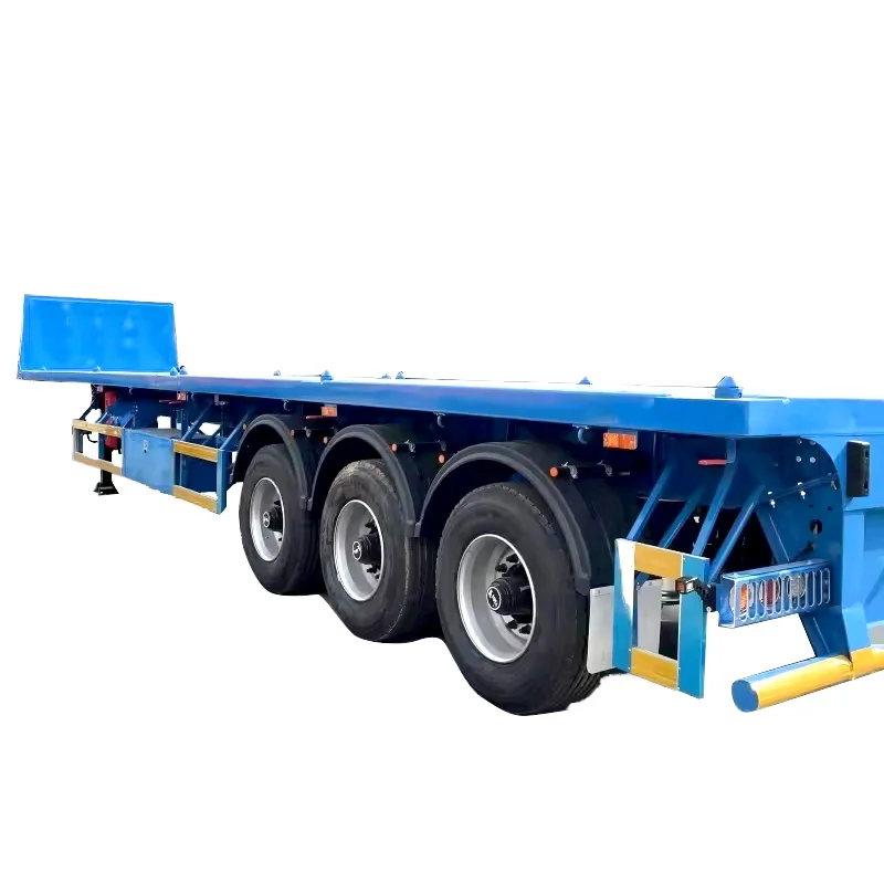 High Quality 3 4 5 Axles 40ft Trailers 50 Tons 20ft 40ft 50ft 53ft Chassis Flatbed Semi Trailer For Sale